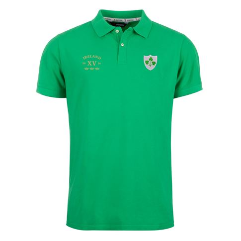 Ireland Mens Legends of 2026 Classic Rugbystore Polo Shirt Green - Front View