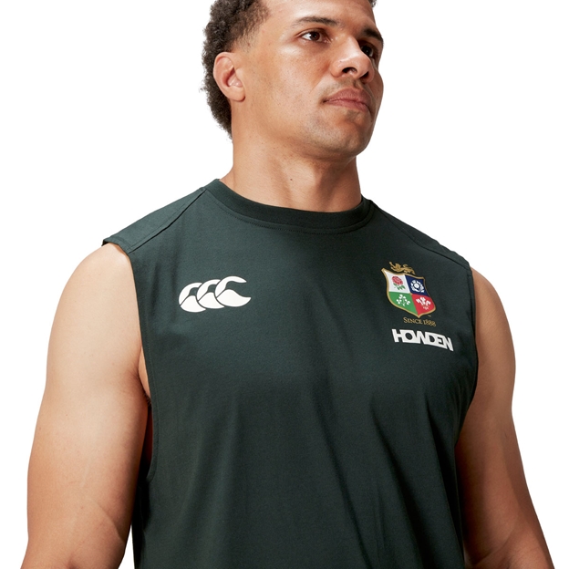 British and Irish Lions Mens Tank Green - Model Close-up