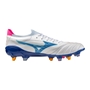 Mizuno Adults Morelia Neo IV Β Elite Mix Rugby Boots White/Turquoise/Pink - Intstep 