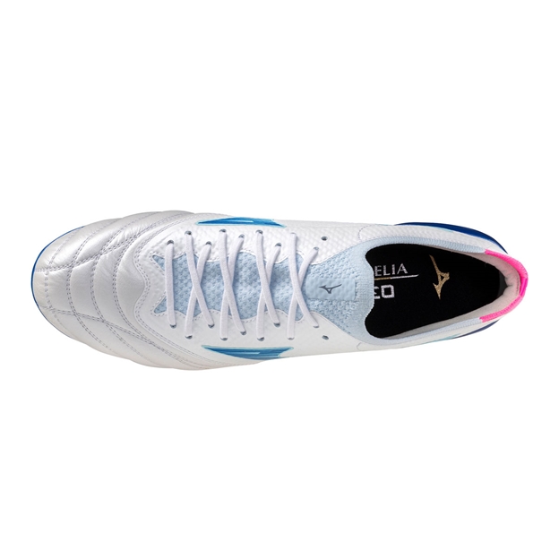 Mizuno Adults Morelia Neo IV Β Elite Mix Rugby Boots White/Turquoise/Pink - Top