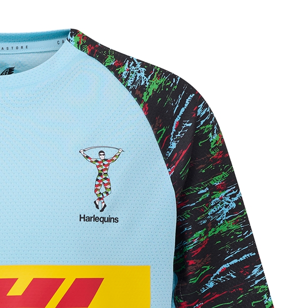 Harlequins Mens Performance Training Tee 25/26 Sky Blue - Harlequin Logo