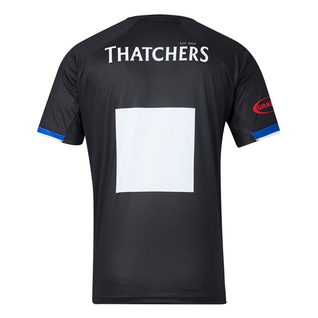 Bath Rugby Mens Home Rugby Shirt 26/27 Caviar - Back View