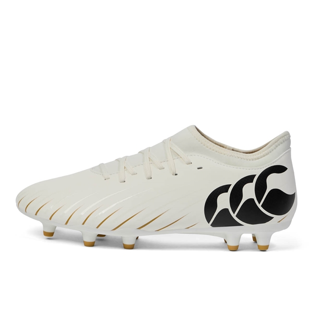 Canterbury Adults Speed Falcon Team Firm Ground Rugby Boots - White - Outstep