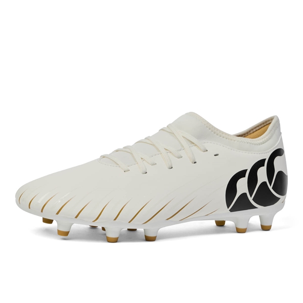 Canterbury Adults Speed Falcon Team Firm Ground Rugby Boots - White - Front