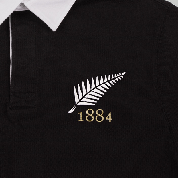New Zealand 1884 Heritage Pure Cotton Rugby Shirt - Long Sleeve - Black