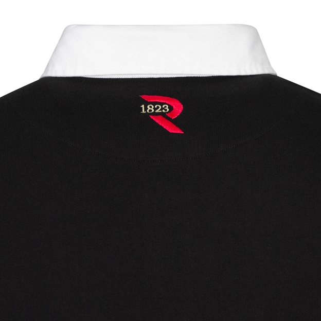 Rugby 1823 Adults Rugby Shirt Black - Nape Close-up
