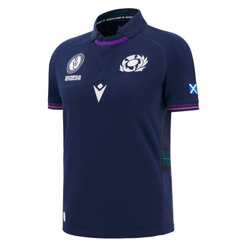 Scotland Mens WRWC 2025 Home Rugby Shirt Navy - Front Scotland Mens WRWC 2025 Home Rugby Shirt Navy - Front