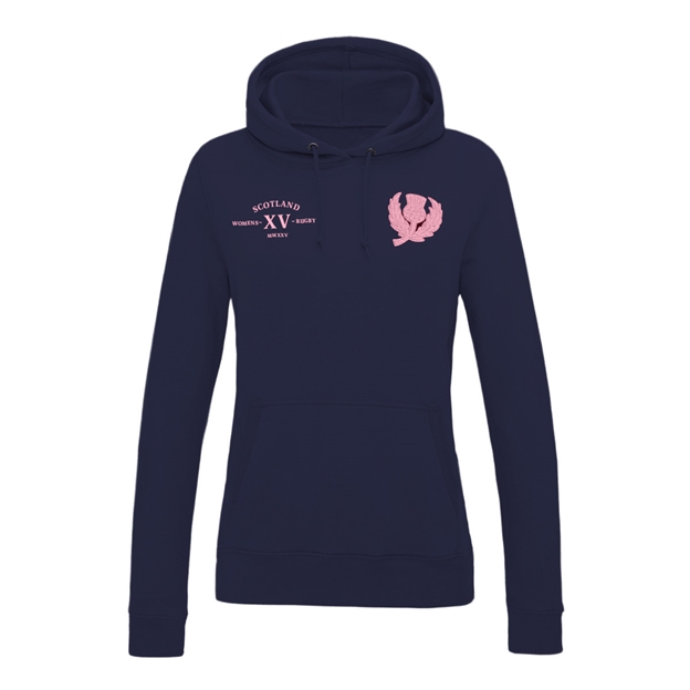 Womens World Cup Scotland Womens Classic Hoodie Navy - Front
