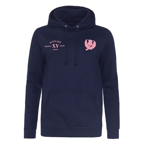 Womens World Cup Scotland Womens Classic Hoodie Navy - Front Womens World Cup Scotland Womens Classic Hoodie Navy - Front