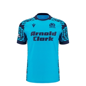 Scotland Junior Training Rugby Shirt 25/26 Neon/Sky - Front