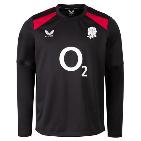England Adults Contact Drill Top 26/27 Black - Front View