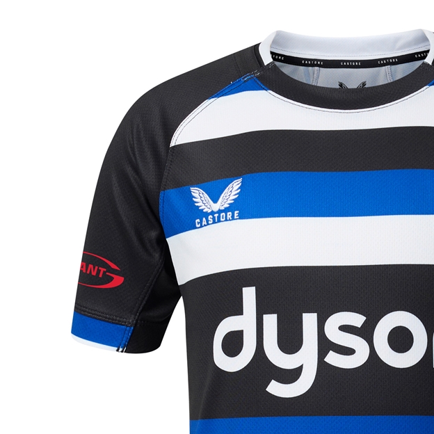 Bath Rugby Kids Home Rugby Shirt 26/27 Caviar - Castore Close-up