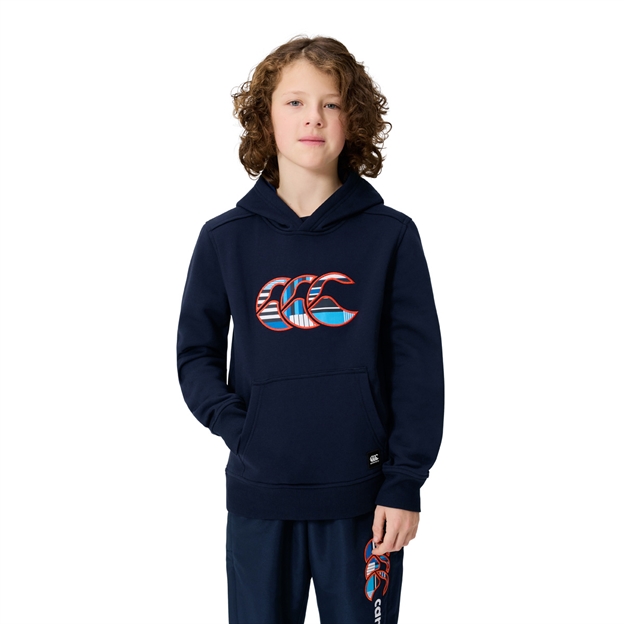 Canterbury Kids Uglies Hoodie Navy - Model Front View