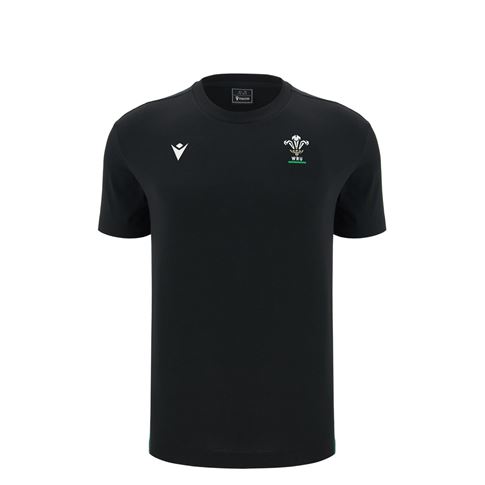 Wales Kids Travel T-Shirt 26/27 Black - Front View