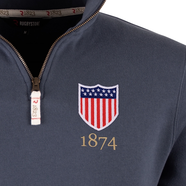 R1823 USA 1874 Quarter Zip Top - Petrol Blue