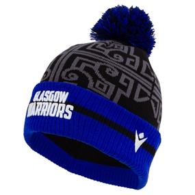 Glasgow Warriors Pom Pom Beanie 25/26 Black - Front