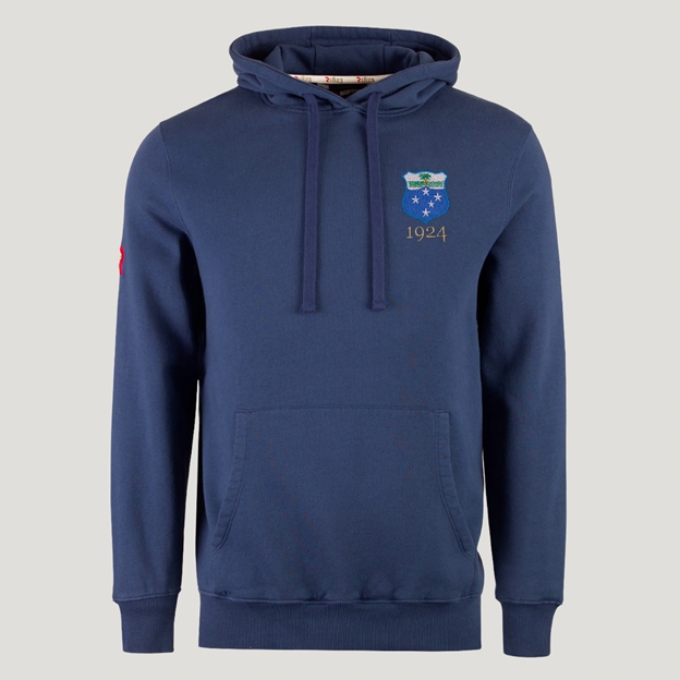 Samoa 1924 Pure Cotton Hoodie - Petrol Blue