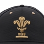 Wales Adults Baseball Cap Curve Visor - Black 2025 - WRU 