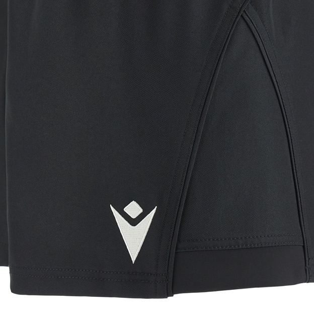 Barbarians Mens Home Rugby Shorts 25/26 Black - Macron Logo Close-up