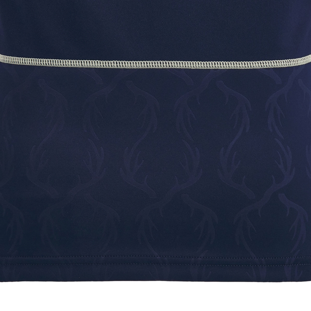Scotland Womens Home Rugby Shirt 26/27 Navy and Sand - Stag Pattern Close-up
