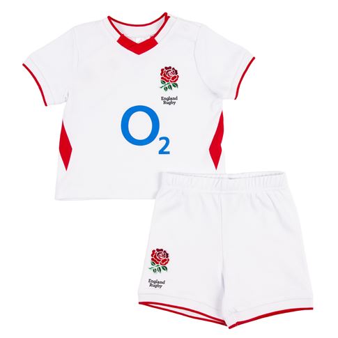 England Baby Home Kit Shorts & T-Shirt 25/26 White - Front View England Baby Home Kit Shorts & T-Shirt 25/26 White - Front View