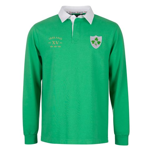 Ireland Mens Legends of 2026 Classic Rugbystore Rugby Shirt Green - Front View