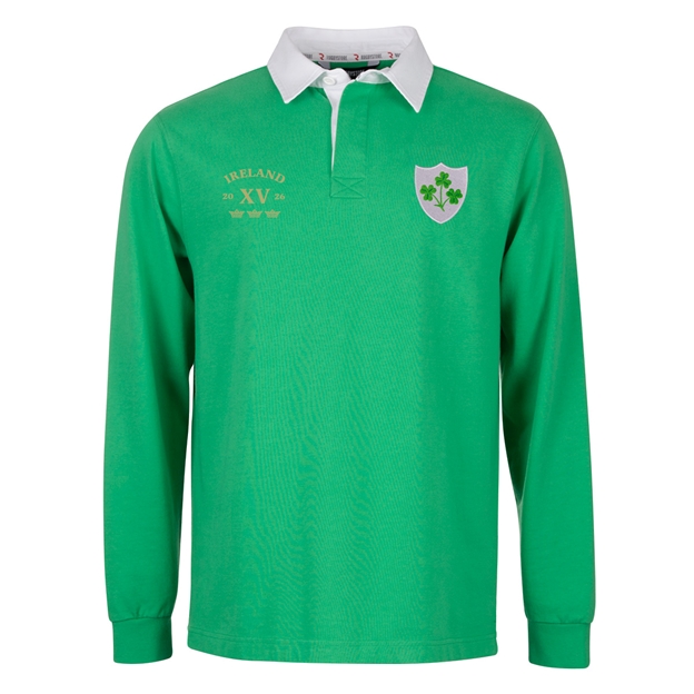 Ireland Mens Legends of 2026 Classic Rugbystore Rugby Shirt Green - Front View