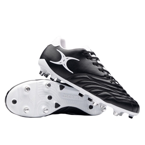 Gilbert Adults Sidestep Icon 6 Stud Soft Ground Rugby Boots Black - Front View