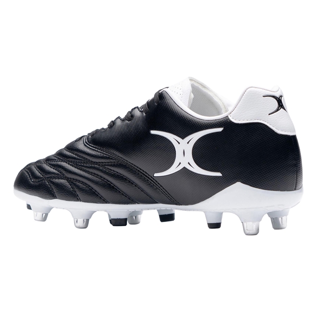 Gilbert Adults Sidestep Icon 6 Stud Soft Ground Rugby Boots Black - Heel View