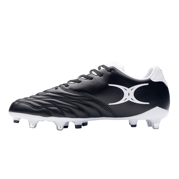 Gilbert Adults Sidestep Icon 6 Stud Soft Ground Rugby Boots Black - Instep View