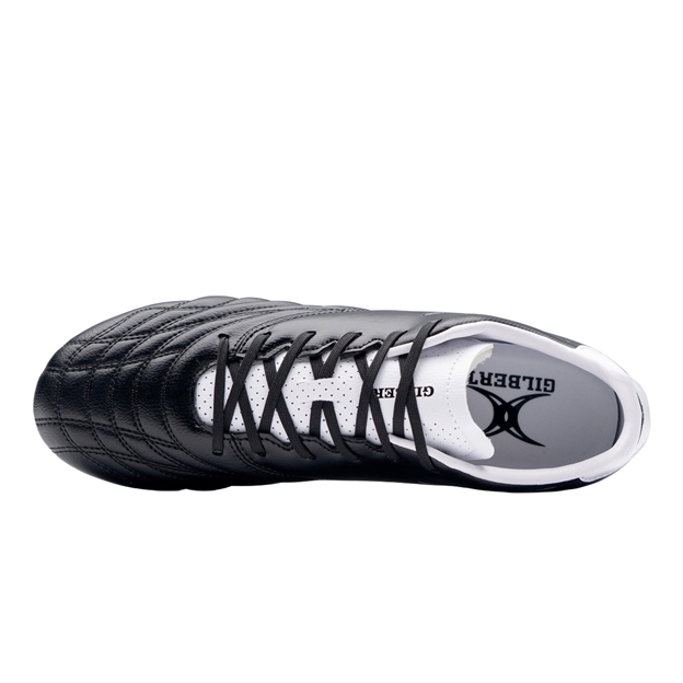 Gilbert Adults Sidestep Icon 6 Stud Soft Ground Rugby Boots Black - Top View
