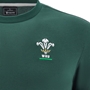Wales Mens Cotton Fanline T-Shirt 25/26 Green - WRU Embroidery 