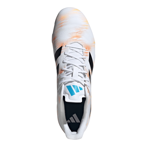 adidas Adults Kakari RS Soft Ground Rugby Boots White - Top View