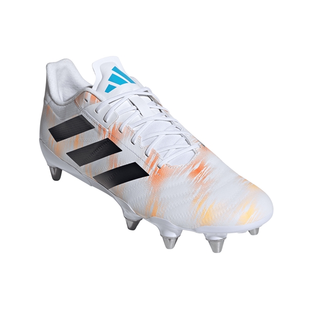 adidas Adults Kakari RS Soft Ground Rugby Boots White - Front View
