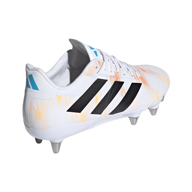 adidas Adults Kakari RS Soft Ground Rugby Boots White - Back View