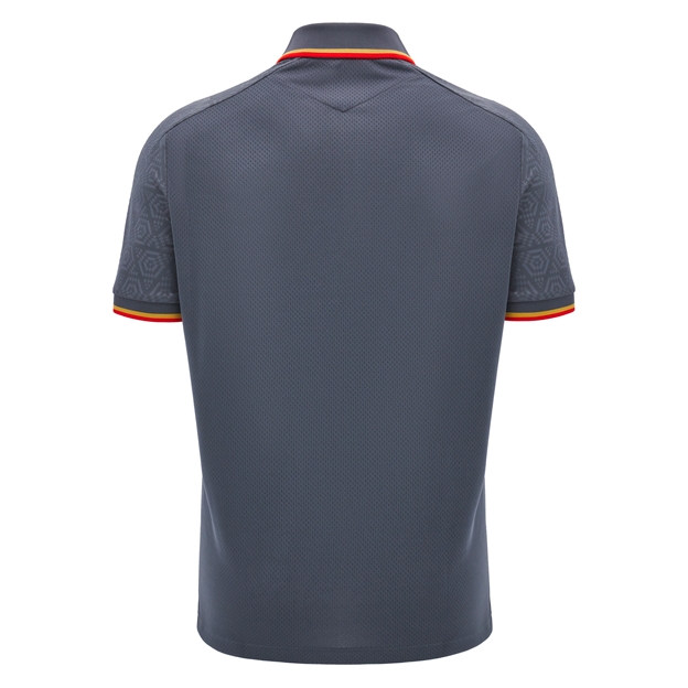 Wales Mens Travel Poly Polo - Grey 2025 - Back