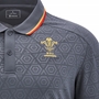 Wales Mens Travel Poly Polo - Grey 2025 - WRU 