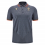 Wales Mens Travel Poly Polo - Grey 2025 - Front 