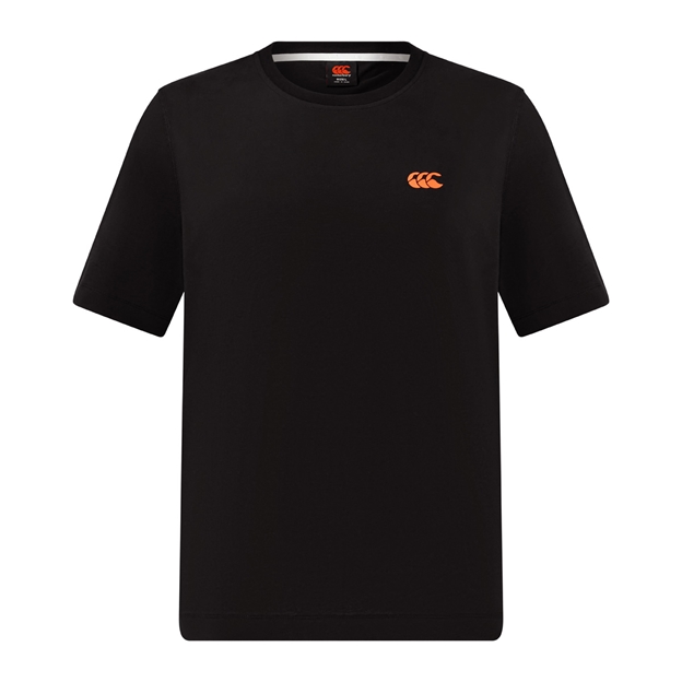 Canterbury Mens Tempo+ Drill GFX Training T-Shirt Black - Front View