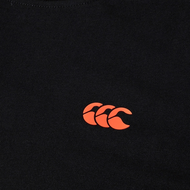 Canterbury Mens Tempo+ Drill GFX Training T-Shirt Black - CCC Logo Close-up