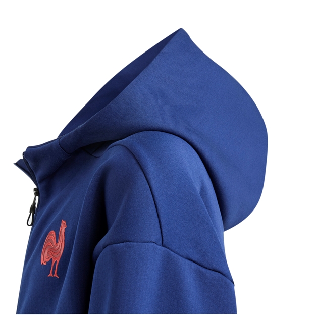 France adidas Junior Travel Full Zip Hoody - Dark Blue 2024 - Side Hood