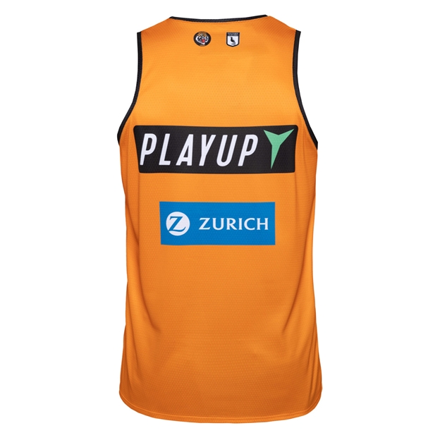 Wests Tigers Mens Training Singlet 2026 Orange - Back View