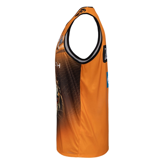 Wests Tigers Mens Training Singlet 2026 Orange - Side View
