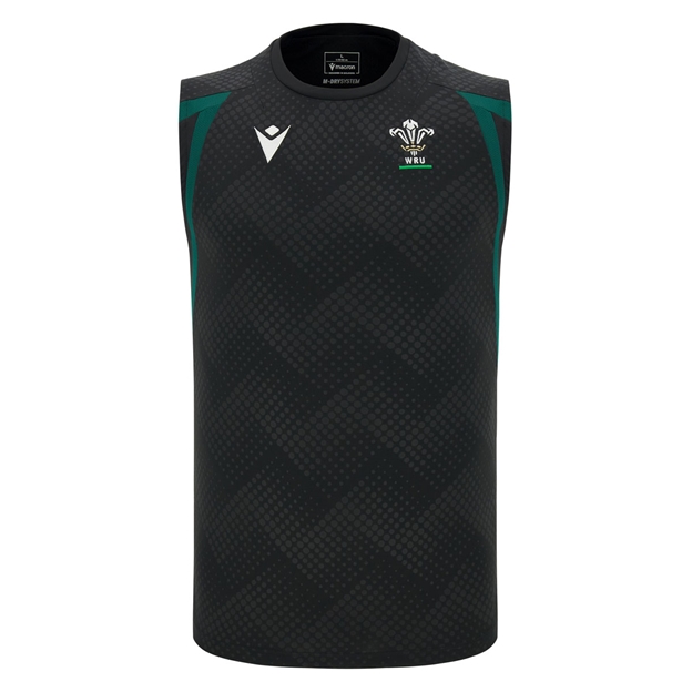 Wales Mens Training Vest 26/27 Black - Front View