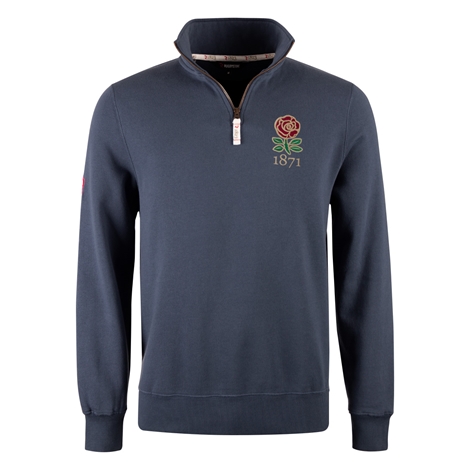 R1823 England 1871 Quarter Zip - Petrol Blue