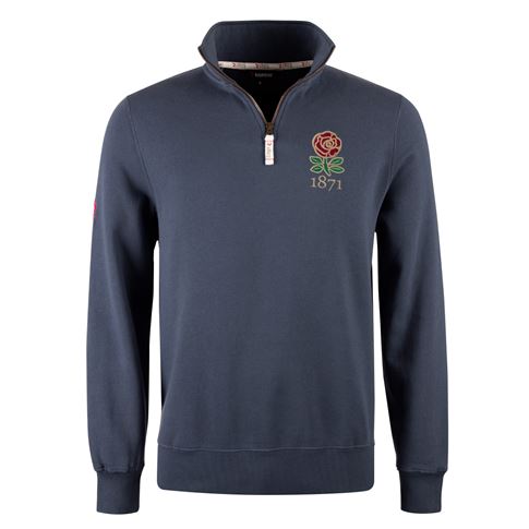 R1823 England 1871 Quarter Zip - Petrol Blue R1823 England 1871 Quarter Zip - Petrol Blue