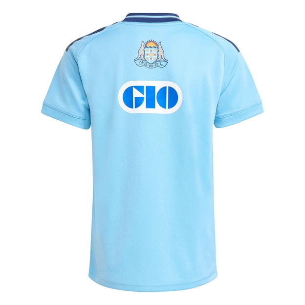 New South Wales Blues Kids Home Rugby Shirt 26/27 Light Blue - Back View