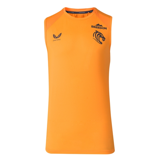 Leicester Tigers Mens Performance Vest 26/27 Blazing Orange - Front View