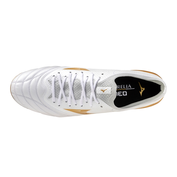 Mizuno Adults Morelia Neo IV Βeta Elite Mix Rugby Boots White/Gold - Top
