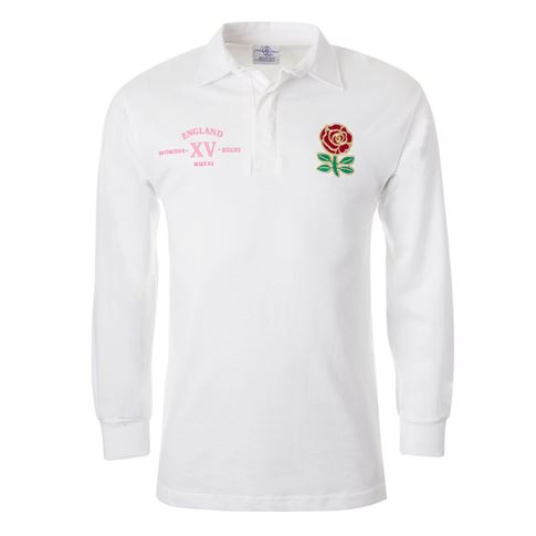 England Adults Classic XV Rugby Shirt Long Sleeve White - Front England Adults Classic XV Rugby Shirt Long Sleeve White - Front